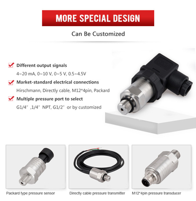 промышленный датчик 4-20ma 12~36VDC передатчика давления 150Psi